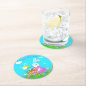 Dessous-de-verre Rond En Papier Joyeux Pâques (En situation)