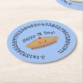 Dessous-de-verre Rond En Papier Joyeux Pi Day Pie (Incliné)