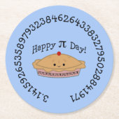 Dessous-de-verre Rond En Papier Joyeux Pi Day Pie (Devant)