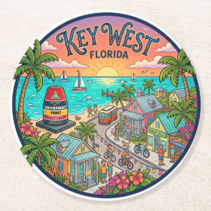 Dessous-de-verre Rond En Papier Key West Floride