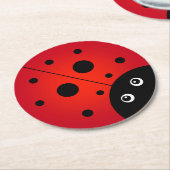 Dessous-de-verre Rond En Papier KiniArt Ladybug (Incliné)