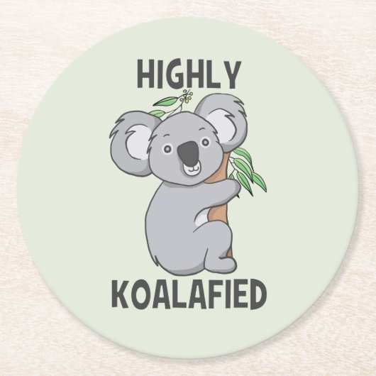 Dessous-de-verre Rond En Papier Koala hautement Koalafied (Devant)