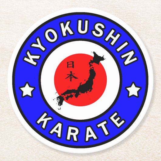 Dessous-de-verre Rond En Papier Kyokushin Karate (Devant)