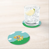 Dessous-de-verre Rond En Papier La BO le chien (En situation)