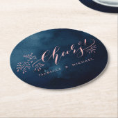Dessous-de-verre Rond En Papier La calligraphie blush de la marine applaudisse la  (Incliné)