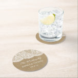 Dessous-de-verre Rond En Papier La collection de Mariages Kraft & Lace<br><div class="desc">Célébrez dans le style avec ces dessous de verre mariages rustiques et très tendance. Le design est facile à personnaliser avec votre propre libellé et votre famille et vos amis seront ravis de voir ces dessous de verre fabuleux. Les éléments correspondants se trouvent dans la collection.</div>