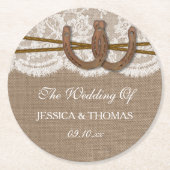 Dessous-de-verre Rond En Papier La collection Rustic Horseshoe Mariage (Devant)