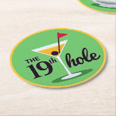 Dessous-de-verre Rond En Papier La conception de l'Humour de golf 19th Hole (Incliné)