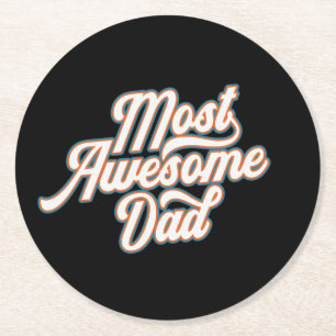 Dessous-de-verre Rond En Papier La Fête des pères papa la plus géniale DESSOUS D