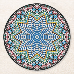Dessous-de-verre Rond En Papier La mosaïque de Talavera