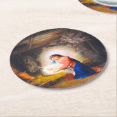 Dessous-de-verre Rond En Papier La Nativité du Christ (Incliné)