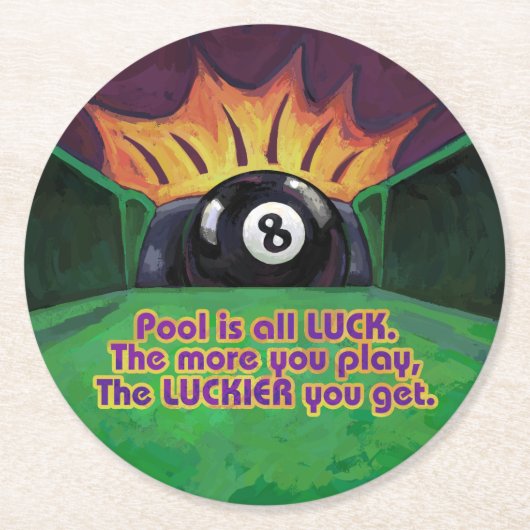 Dessous-de-verre Rond En Papier La piscine est la chance (Devant)