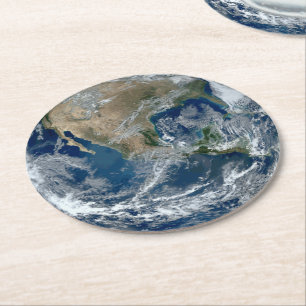 Dessous-de-verre Rond En Papier La planète Terre de l'espace extra-atmosphérique