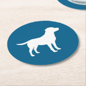 Dessous-de-verre Rond En Papier Labrador Chien Baby shower Blue Boy Lab (Incliné)