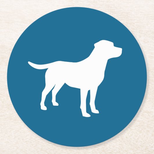 Dessous-de-verre Rond En Papier Labrador Chien Baby shower Blue Boy Lab (Devant)