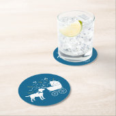Dessous-de-verre Rond En Papier Labrador Chien Baby shower Blue Boy Lab (En situation)