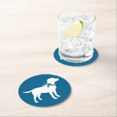 Dessous-de-verre Rond En Papier Labrador Chien Baby shower Blue Boy Lab (En situation)
