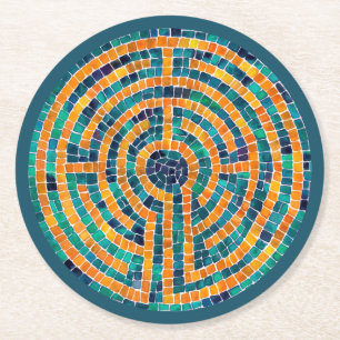 Dessous-de-verre Rond En Papier LABYRINTHE II Dessous de verre en papier rond - Ve