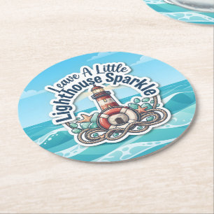Dessous-de-verre Rond En Papier Laissez une petite étincelle de phare
