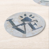 Dessous-de-verre Rond En Papier L'amour du chien (Incliné)