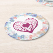 Dessous-de-verre Rond En Papier L'amour pur comme Fleur (Incliné)