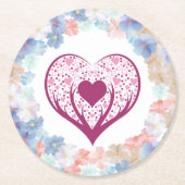 Dessous-de-verre Rond En Papier L'amour pur comme Fleur (Devant)