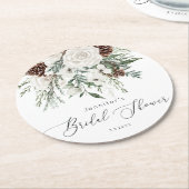 Dessous-de-verre Rond En Papier Lancement de mariage élégant et persistant (Incliné)