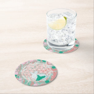 Dessous-de-verre Rond En Papier Lapin