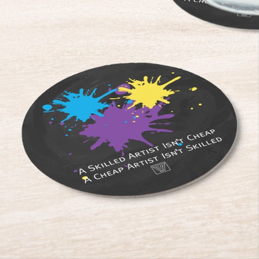Dessous-de-verre Rond En Papier L'art n'est pas bon marché (Incliné)