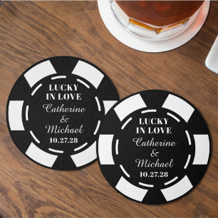 Dessous-de-verre Rond En Papier Las Vegas Casino Poker Chip Mariage Favoriser
