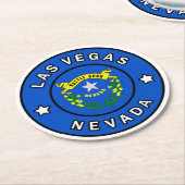Dessous-de-verre Rond En Papier Las Vegas Nevada (Incliné)