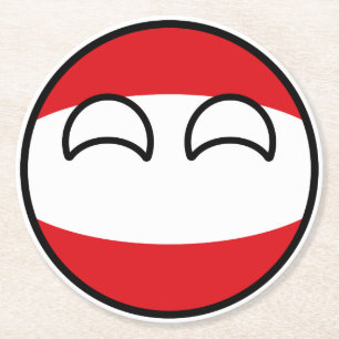 Dessous-de-verre Rond En Papier L'Autriche Geeky tendante drôle Countryball