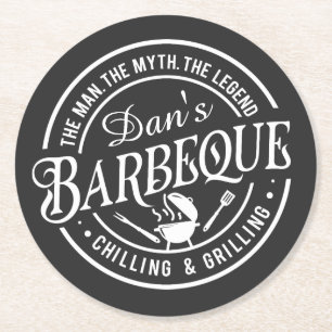 Dessous-de-verre Rond En Papier Le Barbeque de Papa   Homme, Mythe, Légende