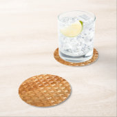 Dessous-de-verre Rond En Papier Le look de laque en osier Basketweave Texture (En situation)