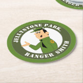 Dessous-de-verre Rond En Papier Le Ranger Smith Portrait de Jellystone (Incliné)