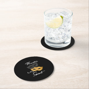 Dessous-de-verre Rond En Papier Le Théâtre Est Mon Sport Cadeau de théâtre Lover