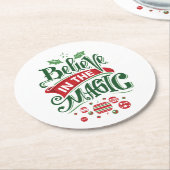 Dessous-de-verre Rond En Papier Le Typographe du Magic Christmas (Incliné)