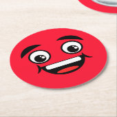 Dessous-de-verre Rond En Papier Le visage rouge de la joie (Incliné)