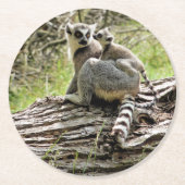 DESSOUS-DE-VERRE ROND EN PAPIER LEMUR À BORD (Devant)
