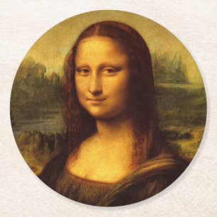 Dessous-de-verre Rond En Papier Leonardo Da Vinci Mona Lisa Peinture d'Art