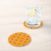 Dessous-de-verre Rond En Papier Leopard print Halloween pattern (En situation)