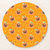 Dessous-de-verre Rond En Papier Leopard print Halloween pattern (Devant)