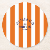 Dessous-de-verre Rond En Papier L'équipage de cabine personnalisé Orange Park Stri (Devant)