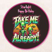 Dessous-de-verre Rond En Papier Les Trills Cosmiques Vous Appelent ! (Devant)