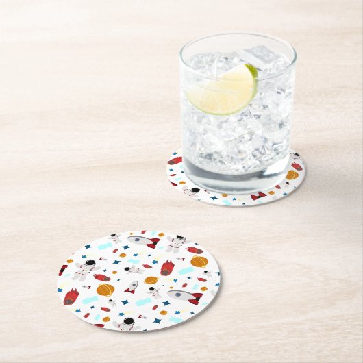 Dessous-de-verre Rond En Papier L'espace extra-atmosphérique pour enfants et Motif (En situation)