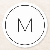 DESSOUS-DE-VERRE ROND EN PAPIER LETTRE MINUSCULE BLANCHE NOIR MINUSCULE (Devant)