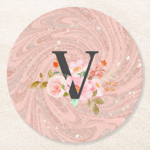 Dessous-de-verre Rond En Papier Lettre V