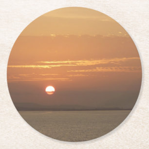 Dessous-de-verre Rond En Papier Lever de soleil sur la mer des Caraïbes Aruba I