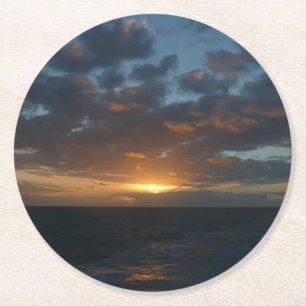 Dessous-de-verre Rond En Papier Lever du soleil à Sea II Ocean Seascape