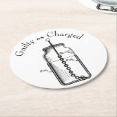 Dessous-de-verre Rond En Papier Leyden Jar coupable (Incliné)